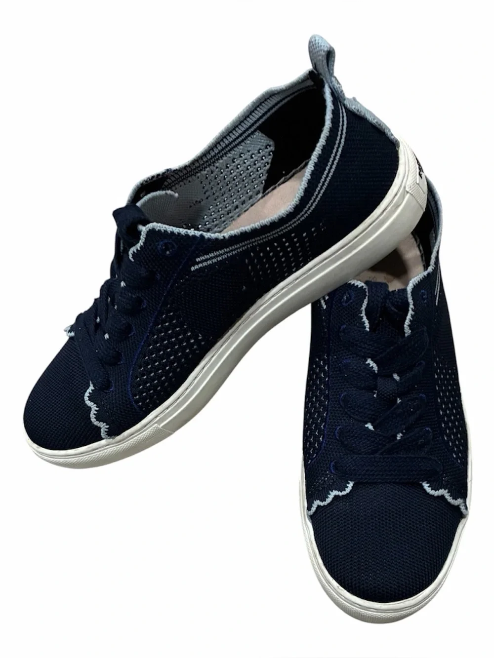 Kate Spade New York Ainslee sneakers in navy blue with signature scalloped trim